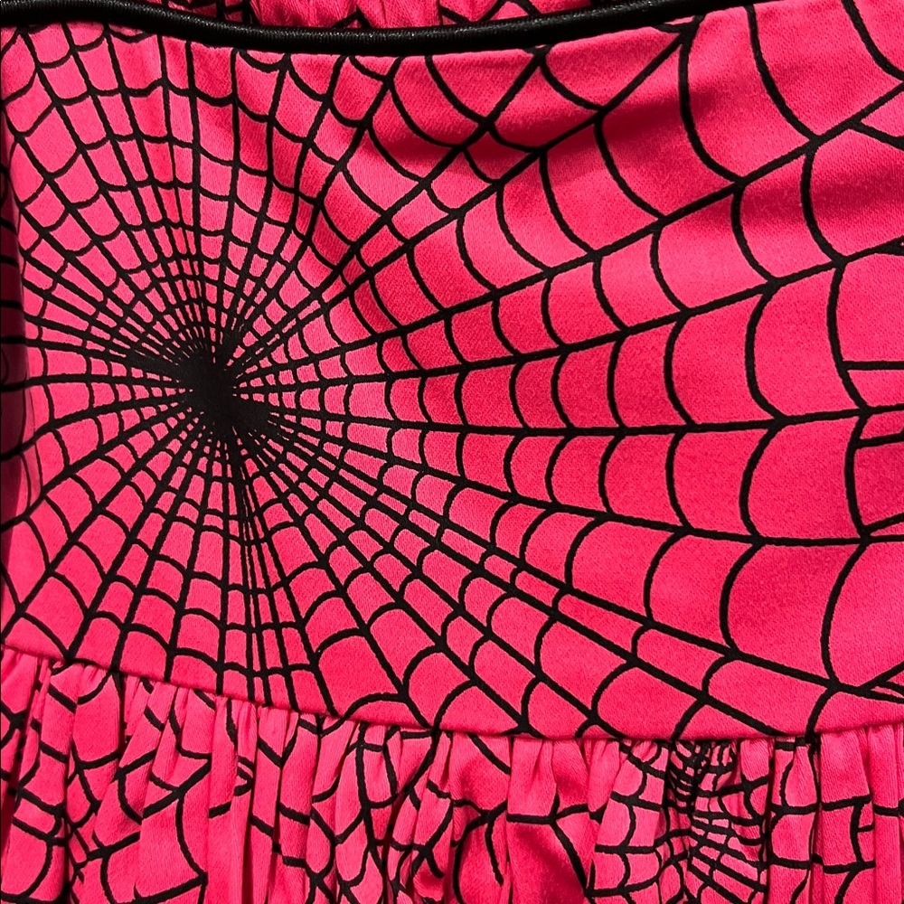 Vixen by Micheline Pitt 1950s Swing Sundress Hot Pink Spider Web Print - L NWT!! - Picture 3 of 7